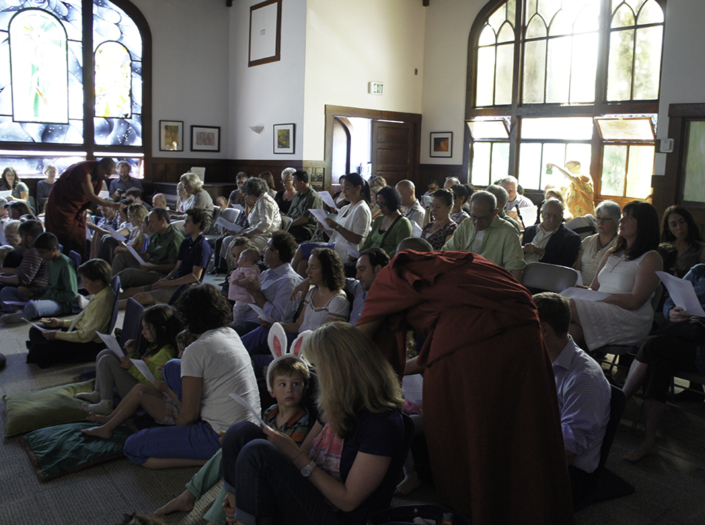Children's Blessing with the monks of Gaden Shartse Dokhang Khangston.